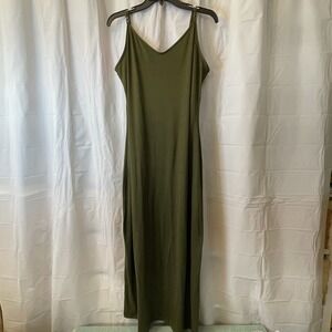 Absolutely Love It Women Bodycon Maxi Spaghetti Strap Dress Sz 1XL Olive Green